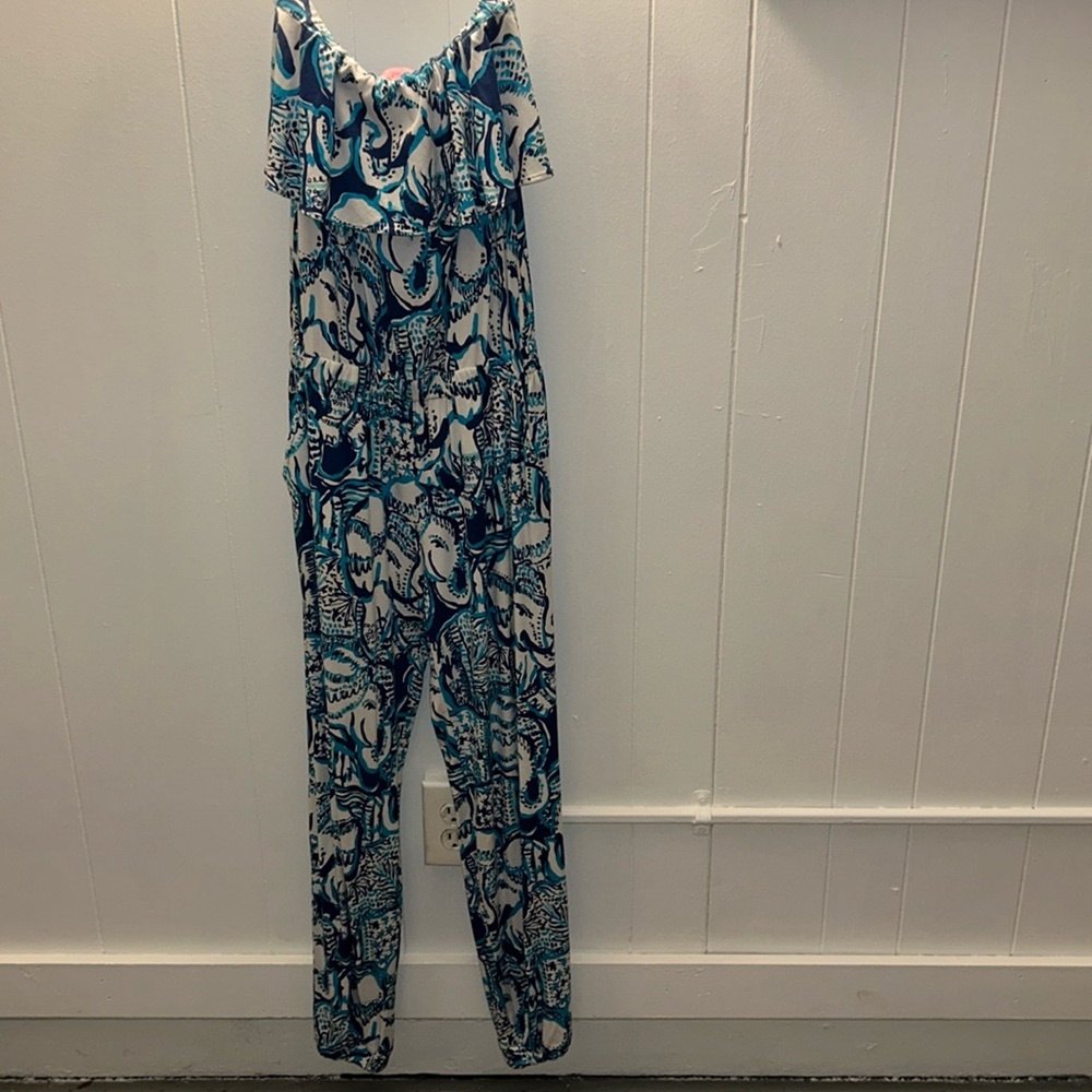 Lilly Pulitzer Blue White Jumpsuit Romper size XS